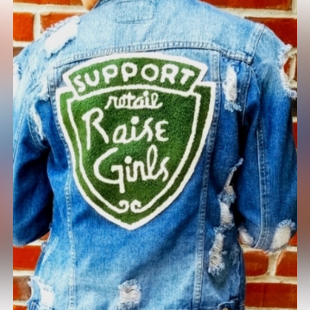 . Judith March Distressed Patchdenim Jacket - image 1